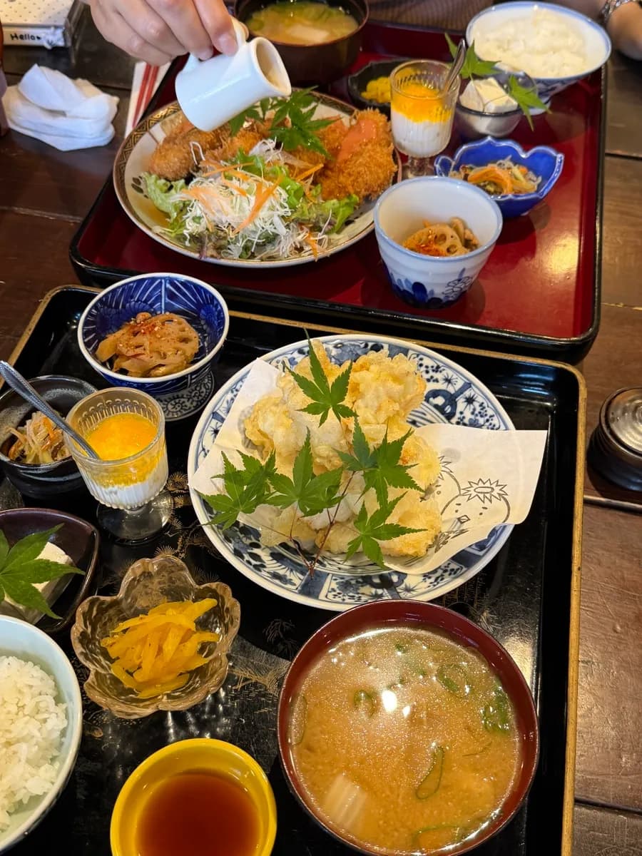 Toriten set meal at Kappa Shokudo in Yufuin