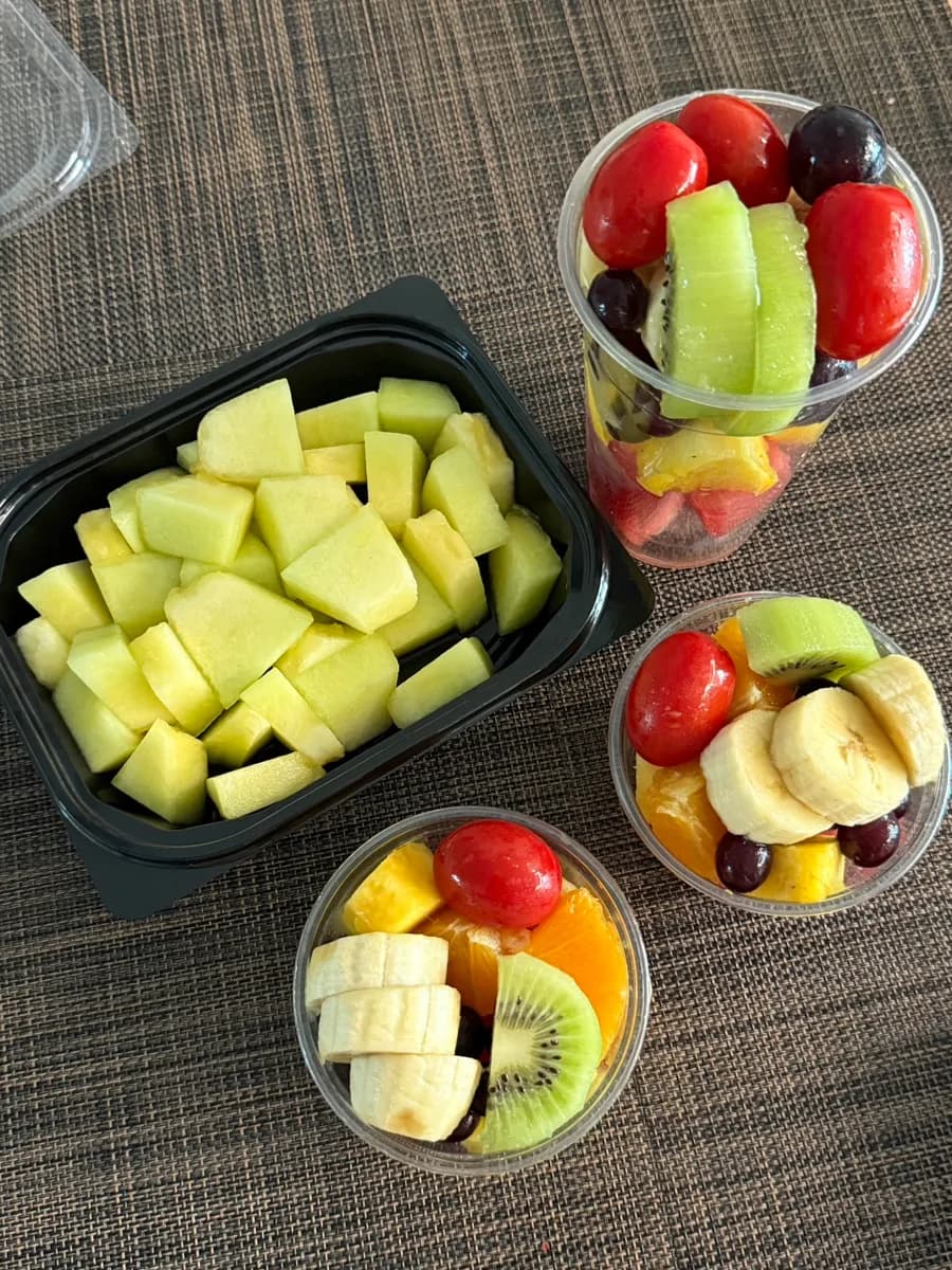 Close-up of sweet and juicy cut fruit in a Habokdang fruit lunchbox