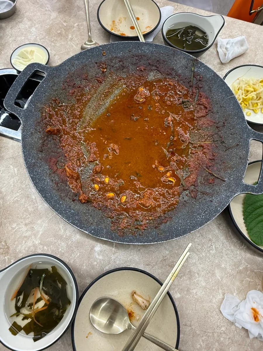 食べ終わりの鉄板チュクミ