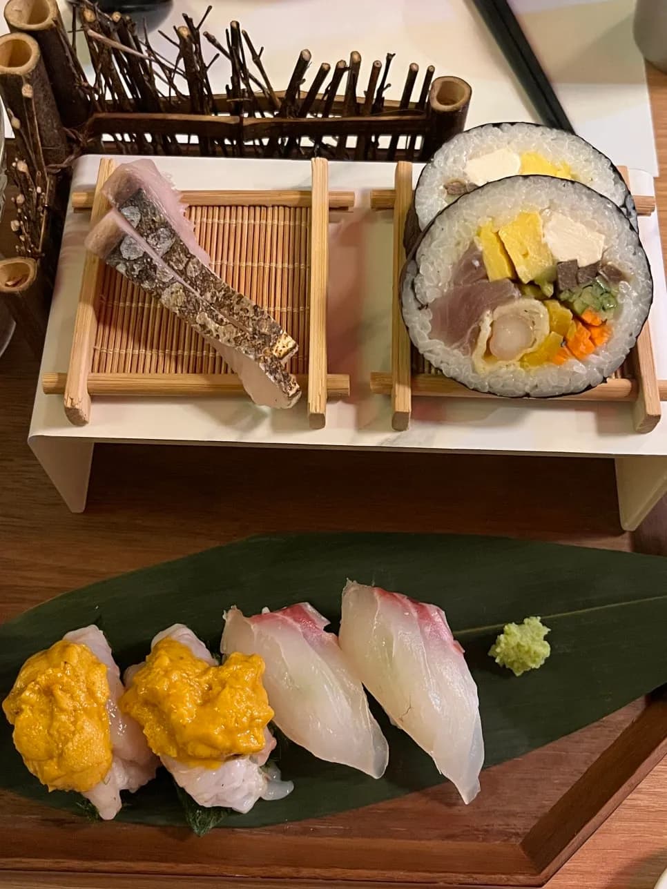 Close view of the first Banshaku omakase tray
