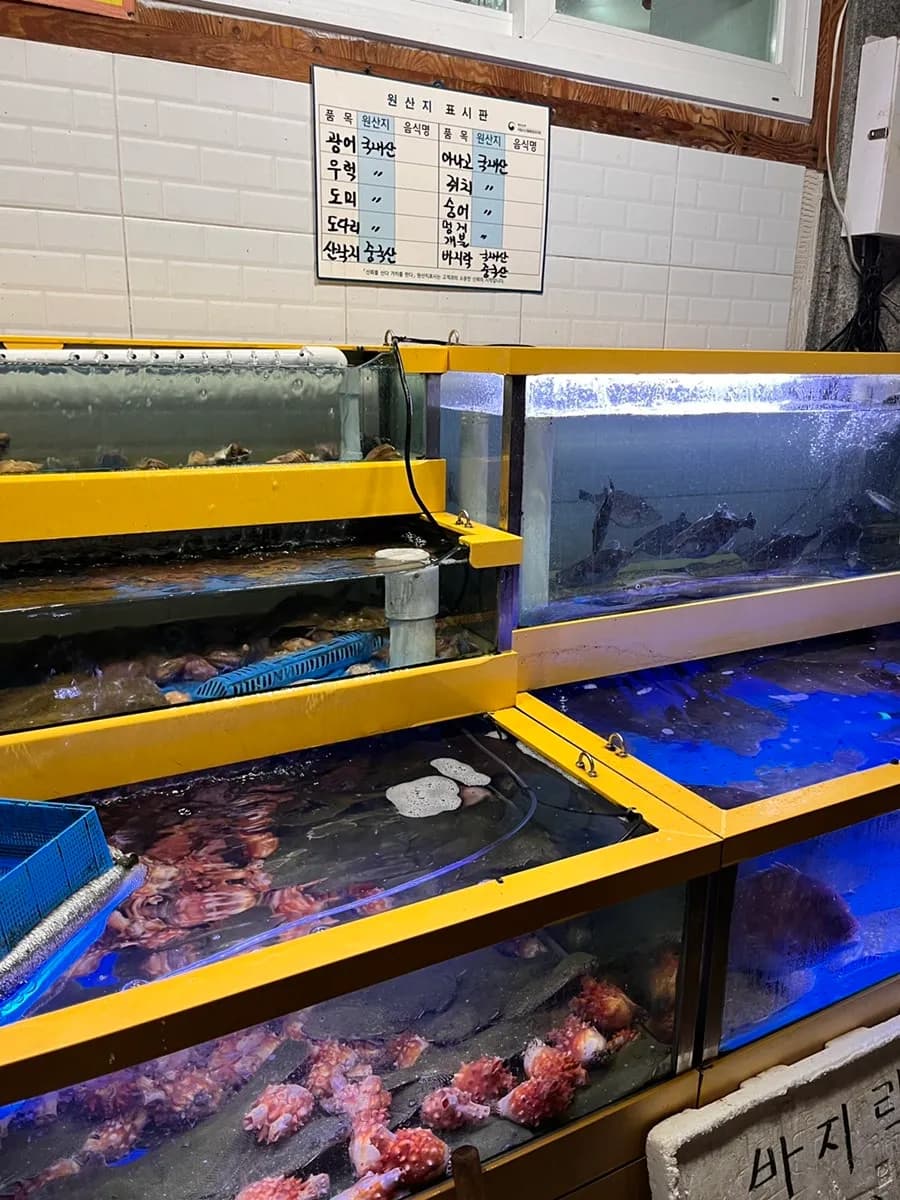 Mukho Susan sa Bakdal-dong, Anyang: sashimi spot sa Bakdal Market na may old-school vibe at terrace