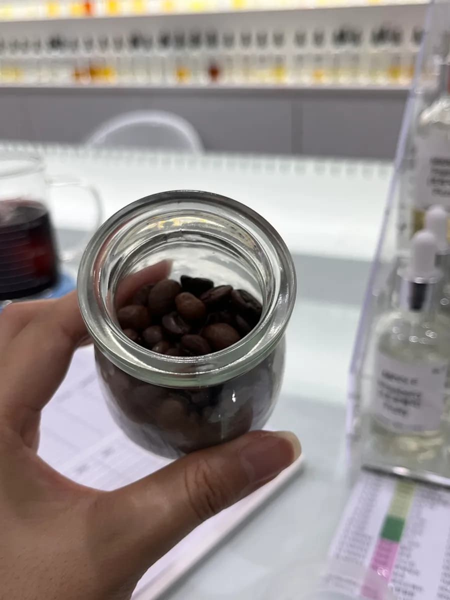 Blending selected scents during the perfume-making class