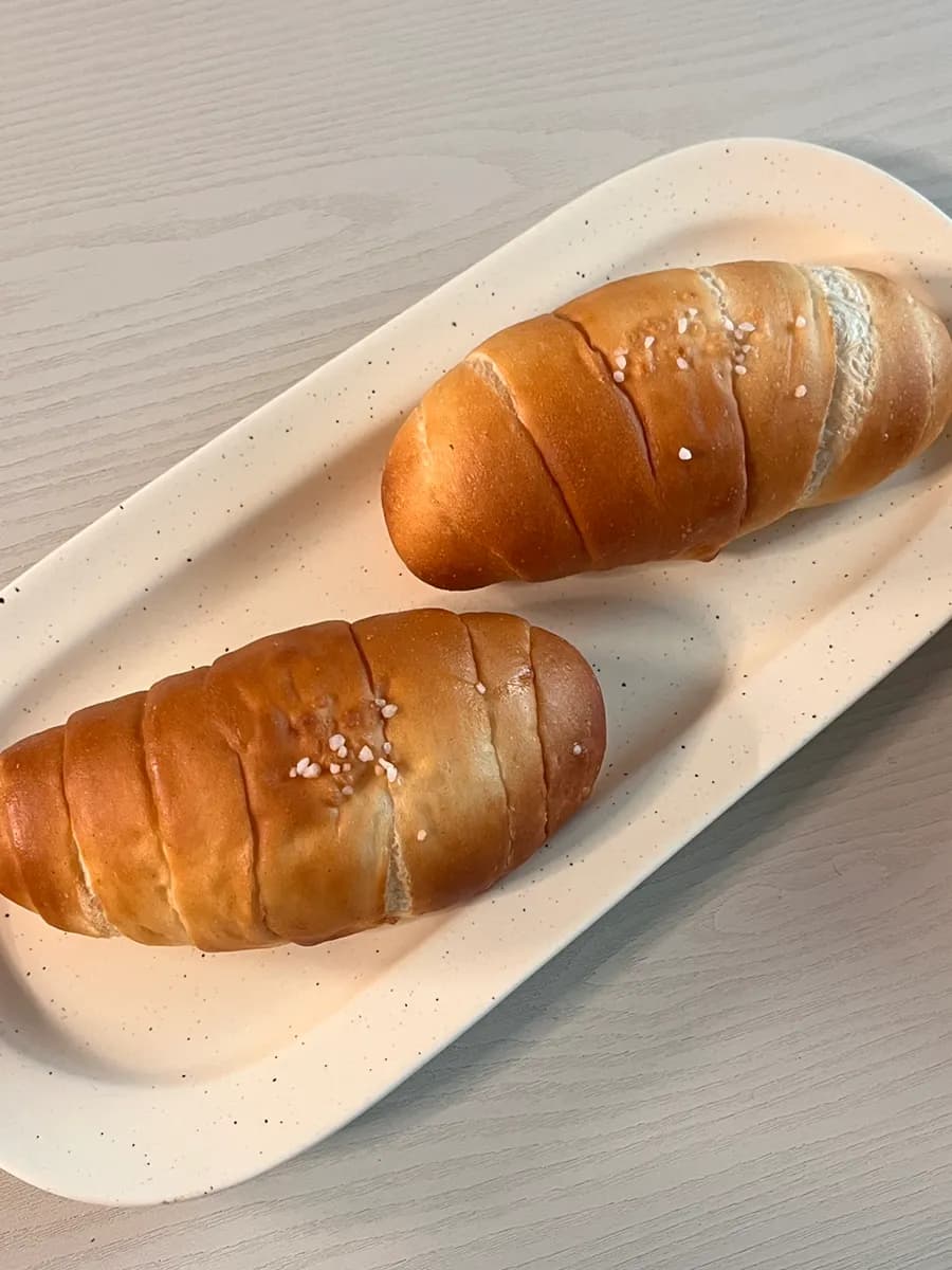 Original BonBon salt bread with salt on top