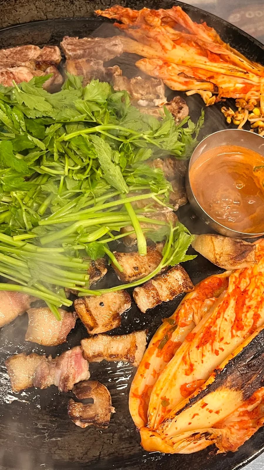 안양삼겹살맛집 동두천솥뚜껑삼겹살 미나리삼겹에 불쇼까지!