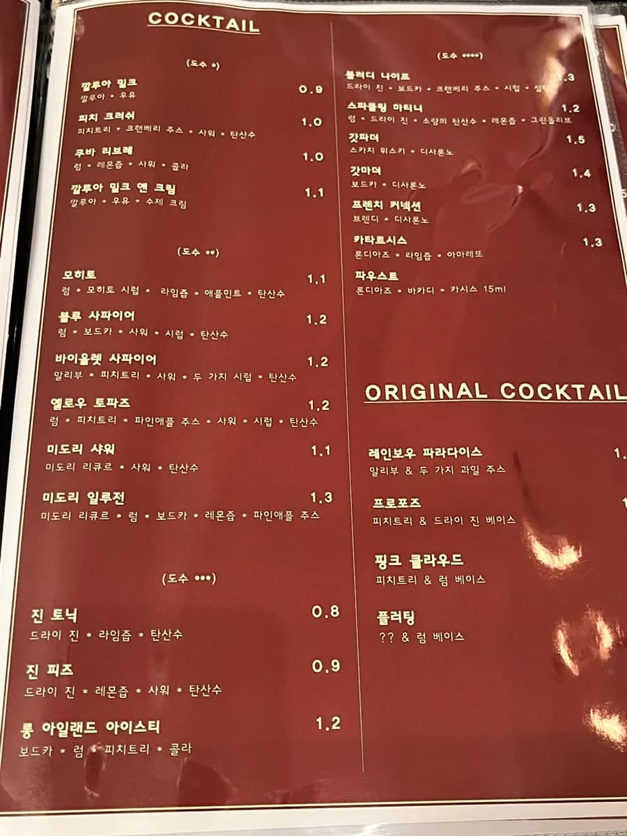 Neue Cocktailbar Apiro an der Sanbon Station mit vielen Drinks