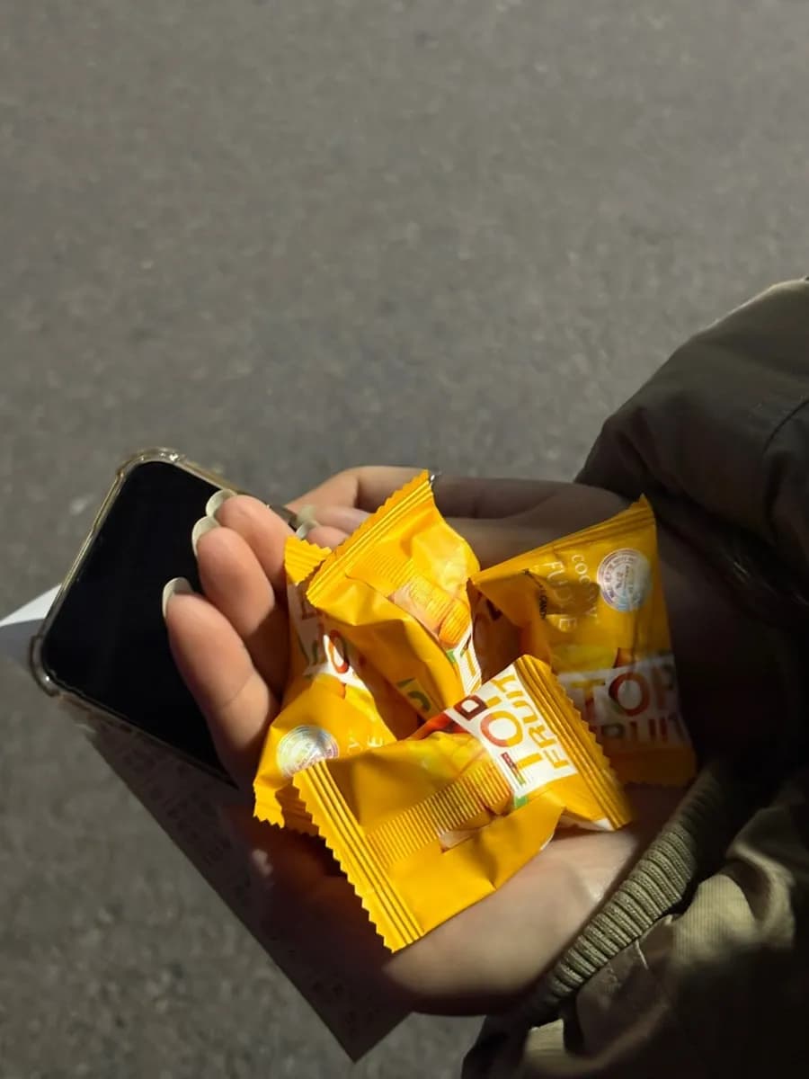 Gelatina de mango recibida al pagar en Taimasil