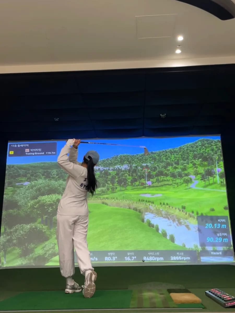 Polished screen golf room interior