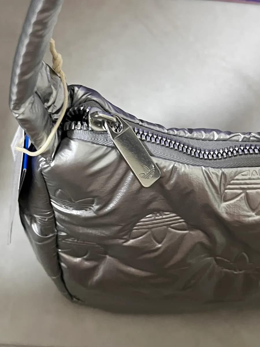 Tas Adidas Puffy Satin Mini Shoulder Bag warna silver