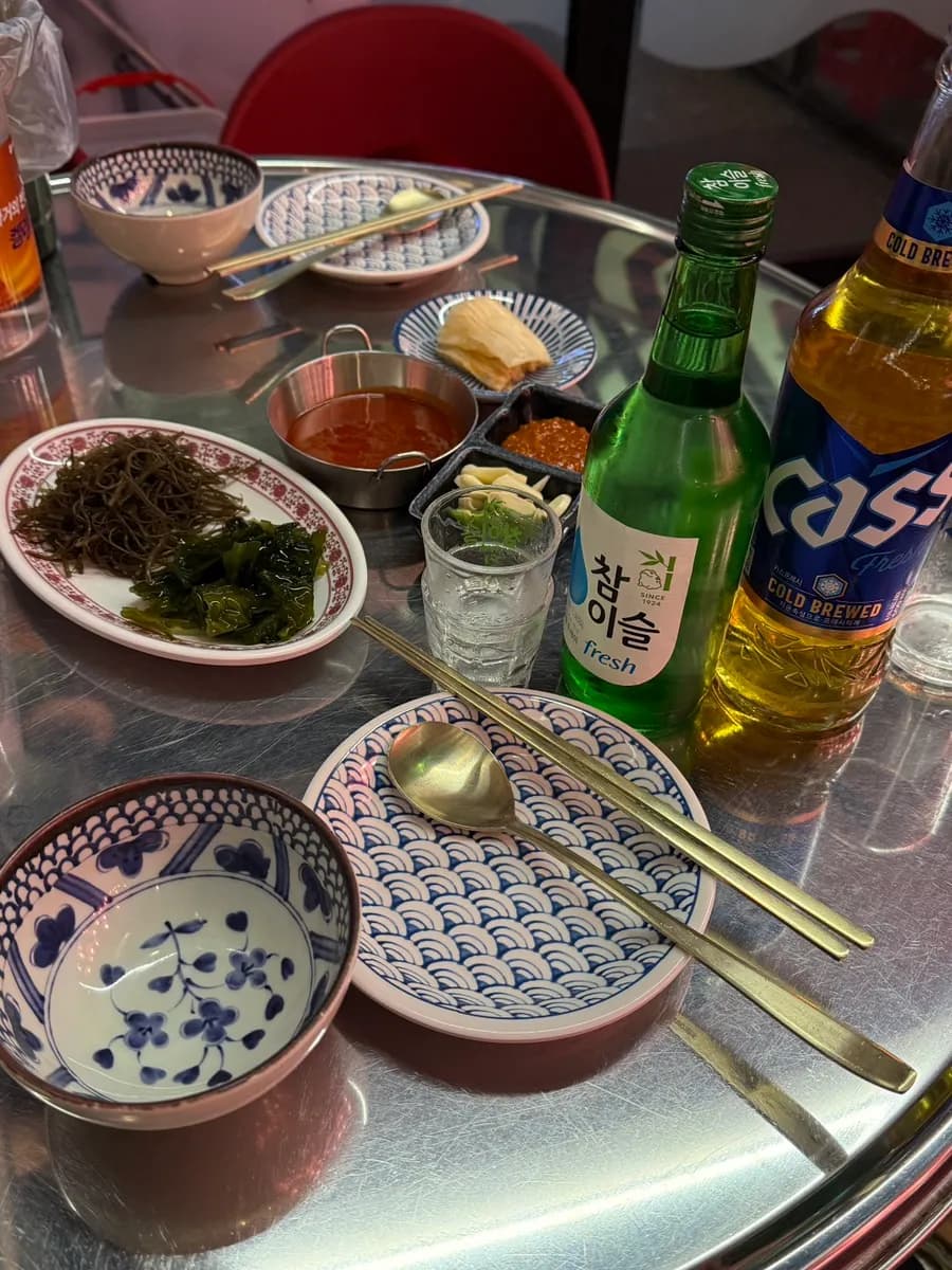 Chulhang seafood pub in Sanbon serving makhoe and spicy abalone roe soup