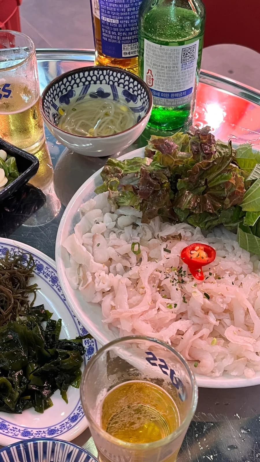 Chulhang seafood pub in Sanbon serving makhoe and spicy abalone roe soup