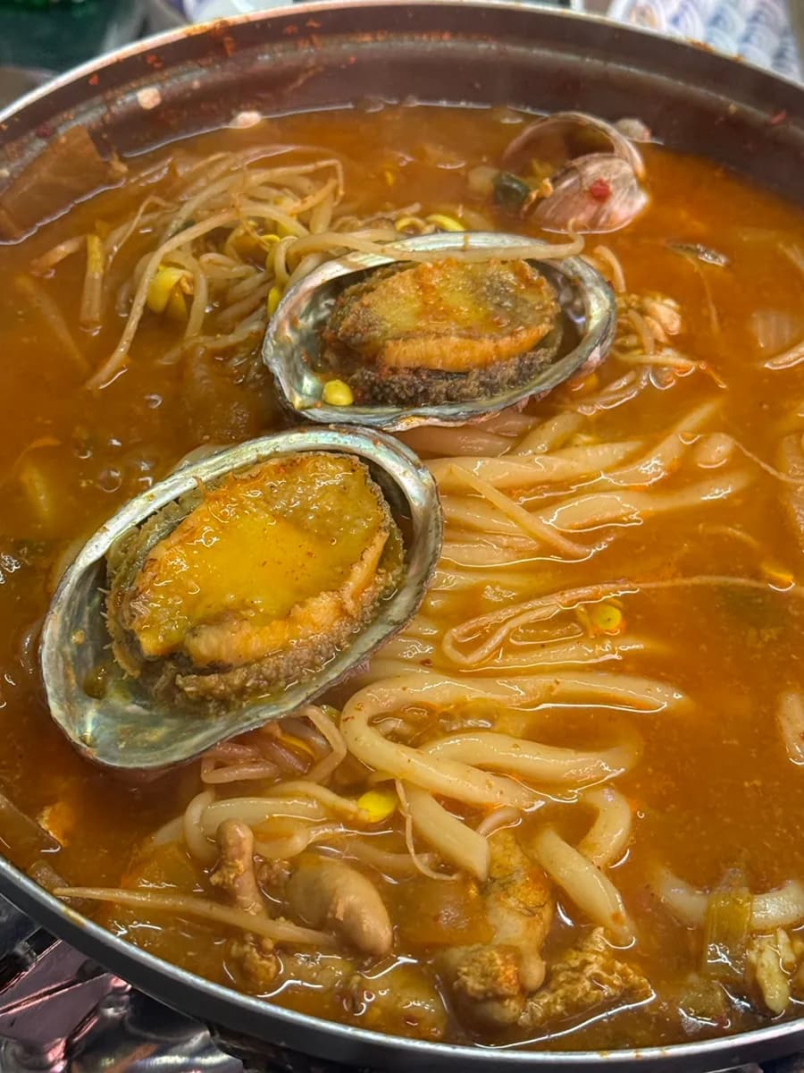 Chulhang seafood pub in Sanbon serving makhoe and spicy abalone roe soup