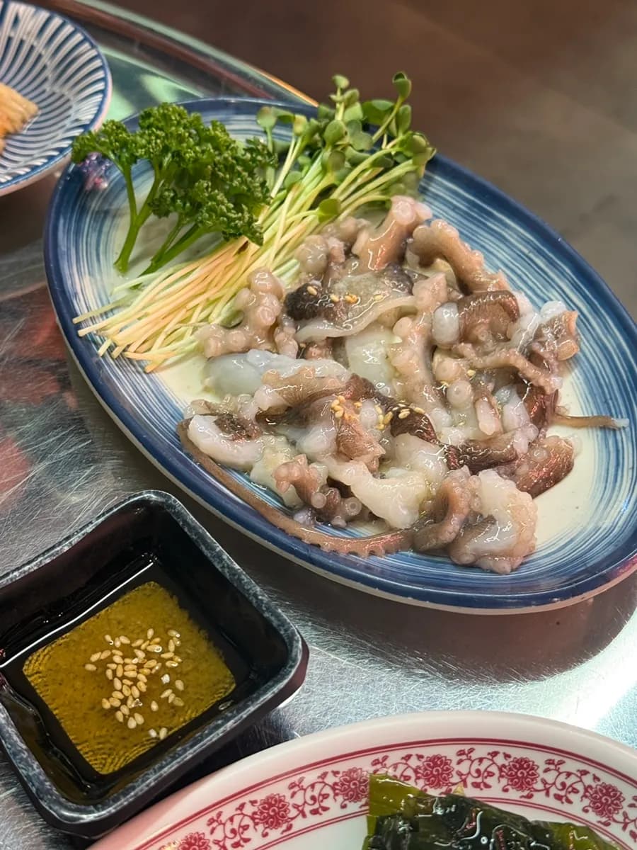 Chulhang seafood pub in Sanbon serving makhoe and spicy abalone roe soup