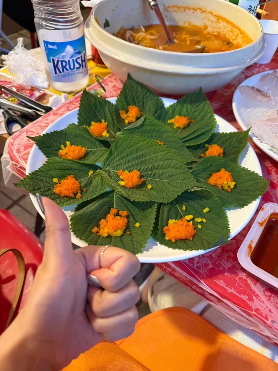 Инчоны Сорае боомт дахь Cheongchun Pocha: задгай далайн хоол