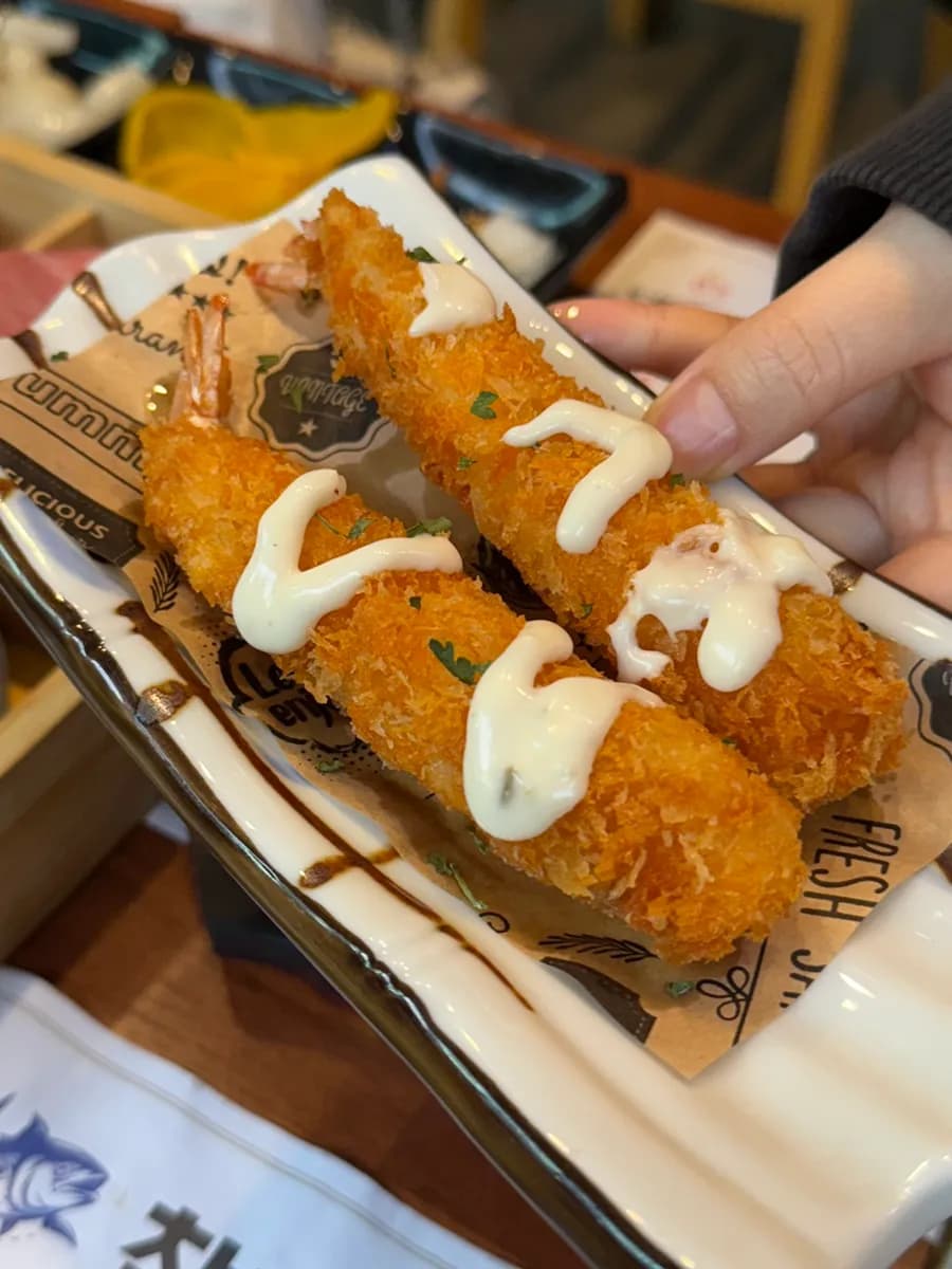 Corn cheese side dish served with the tuna platter