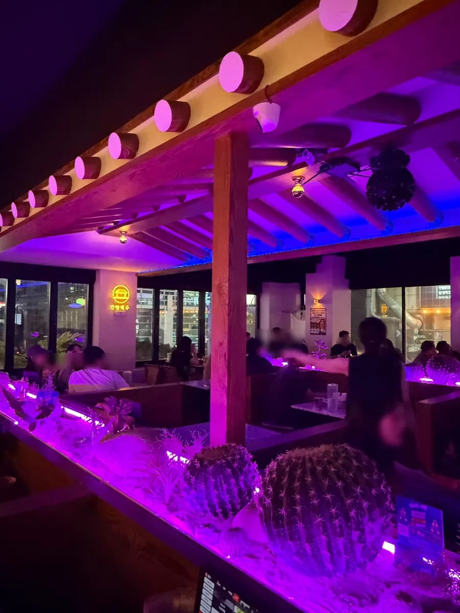 Bar apto para grupos en Inssaeng Beer Bumgye con ambiente animado