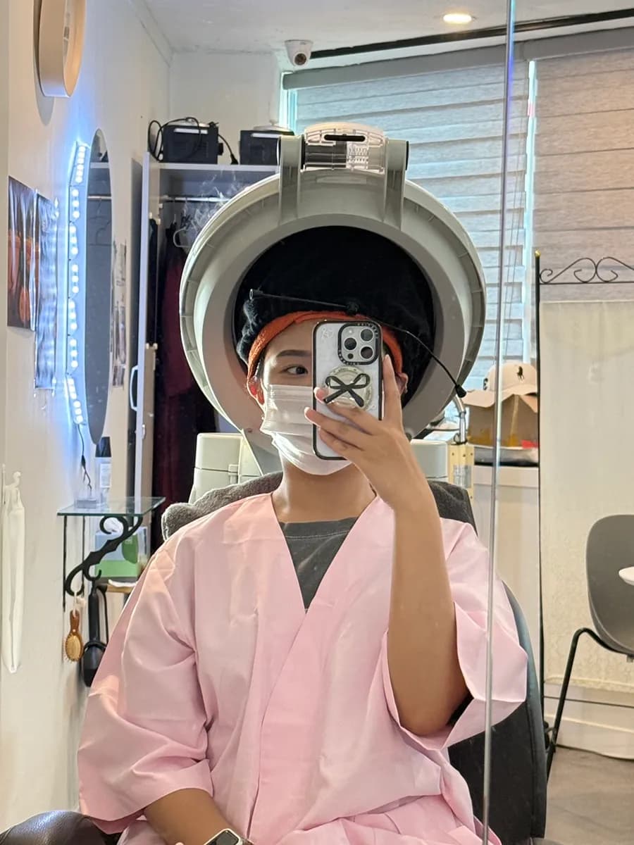 Scalp check and exfoliation step at Gael Hair Lab