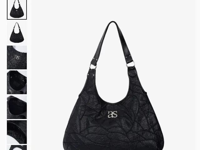 Tas bahu AS"ON Becky hitam dengan detail logo yang rapi