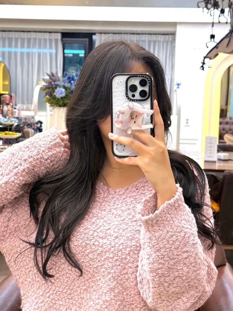 Brown hair color result sa ilalim ng ilaw sa Doobit Salon Sanbon Branch 1
