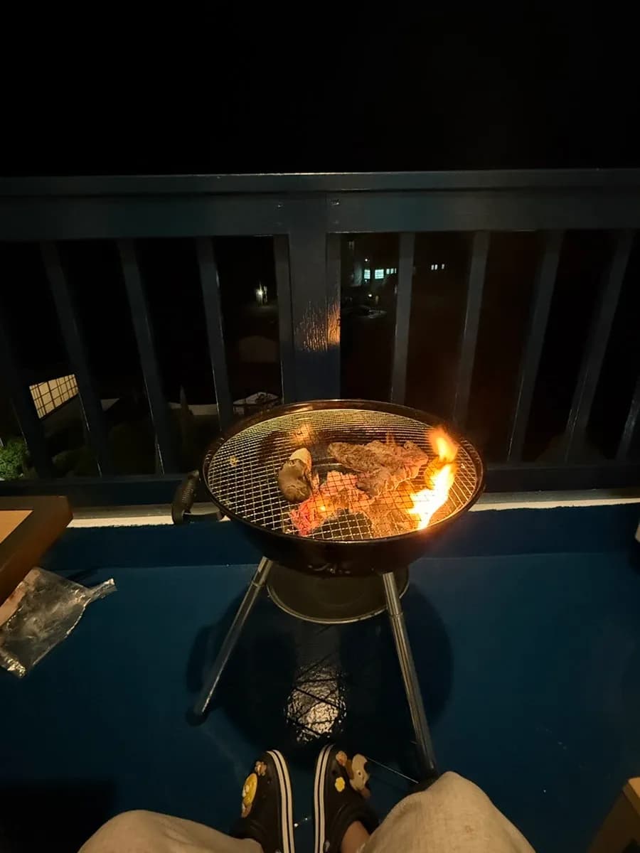 Grilled shrimp na natanggap bilang review perk sa pananatili sa pension