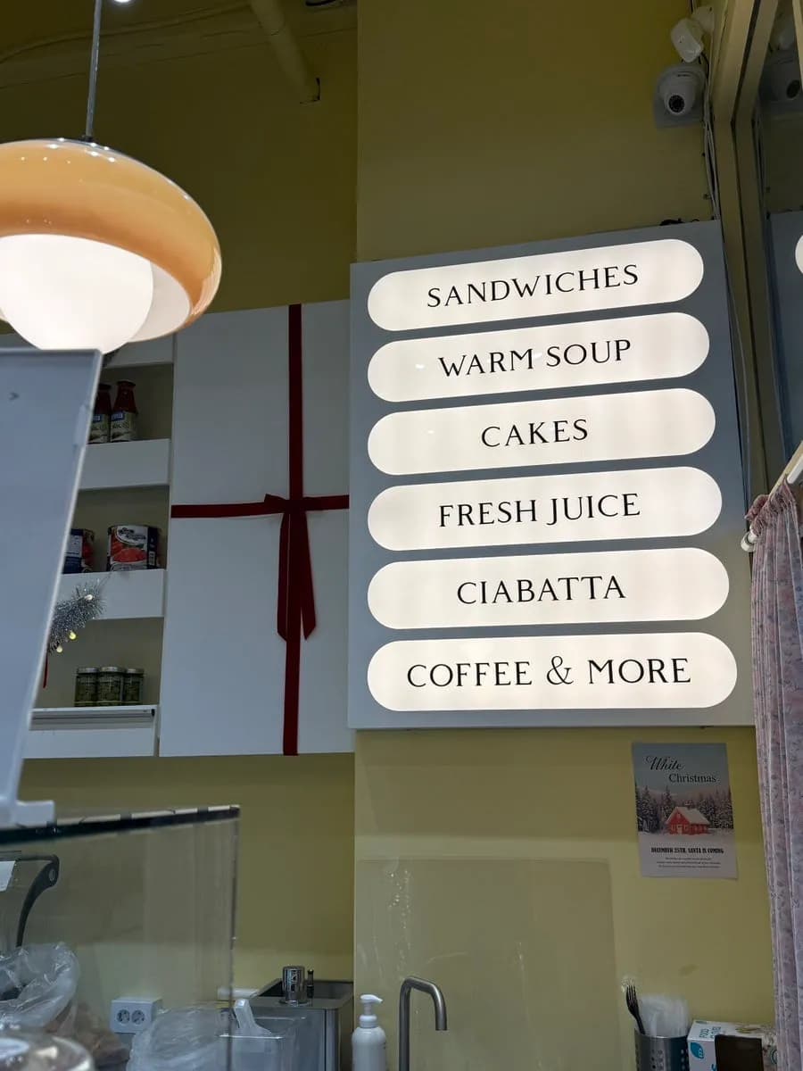 Fresh fruit juice and drink options at 98 Percent Deli