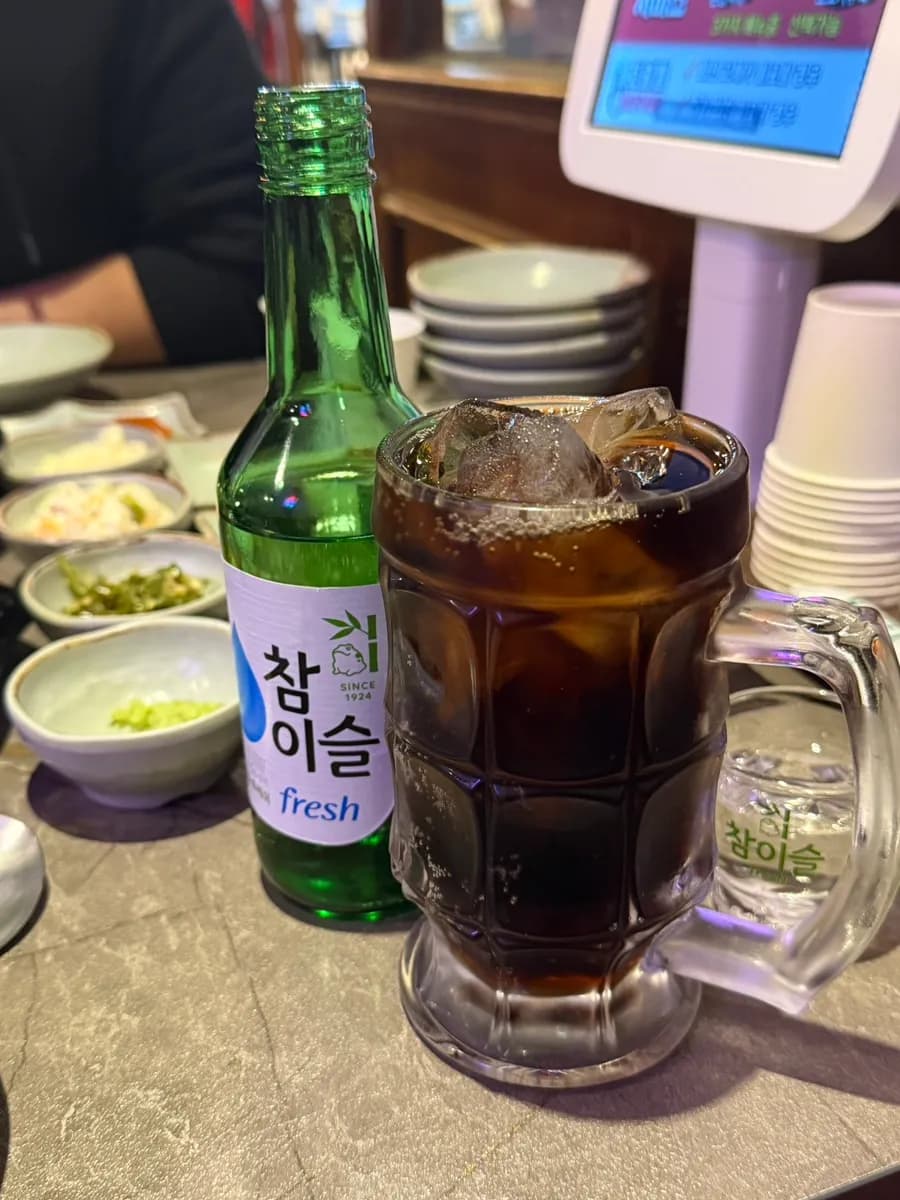 Getränke zum Samgyeopsal bei Geunbon Hwaro