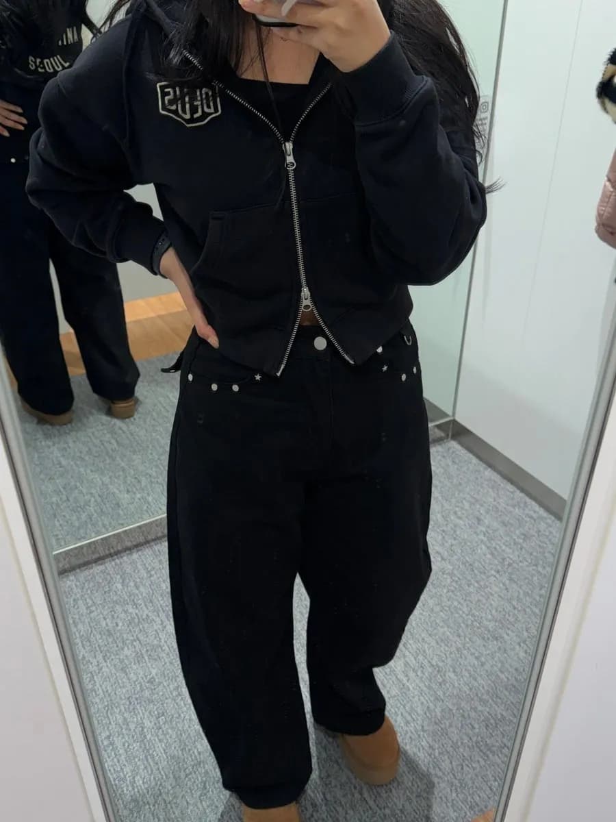 รีวิว Deus Ex Machina cropped zip hoodie ที่ใส่เพื่อดูไซซ์