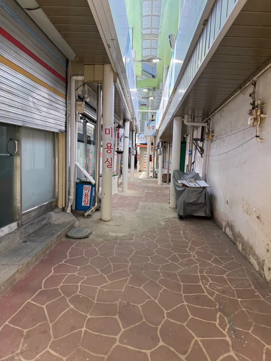 从 Mukho Station 一带前往 Pungmul Boribap 的市场路线