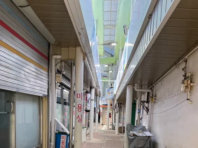 从 Mukho Station 一带前往 Pungmul Boribap 的市场路线