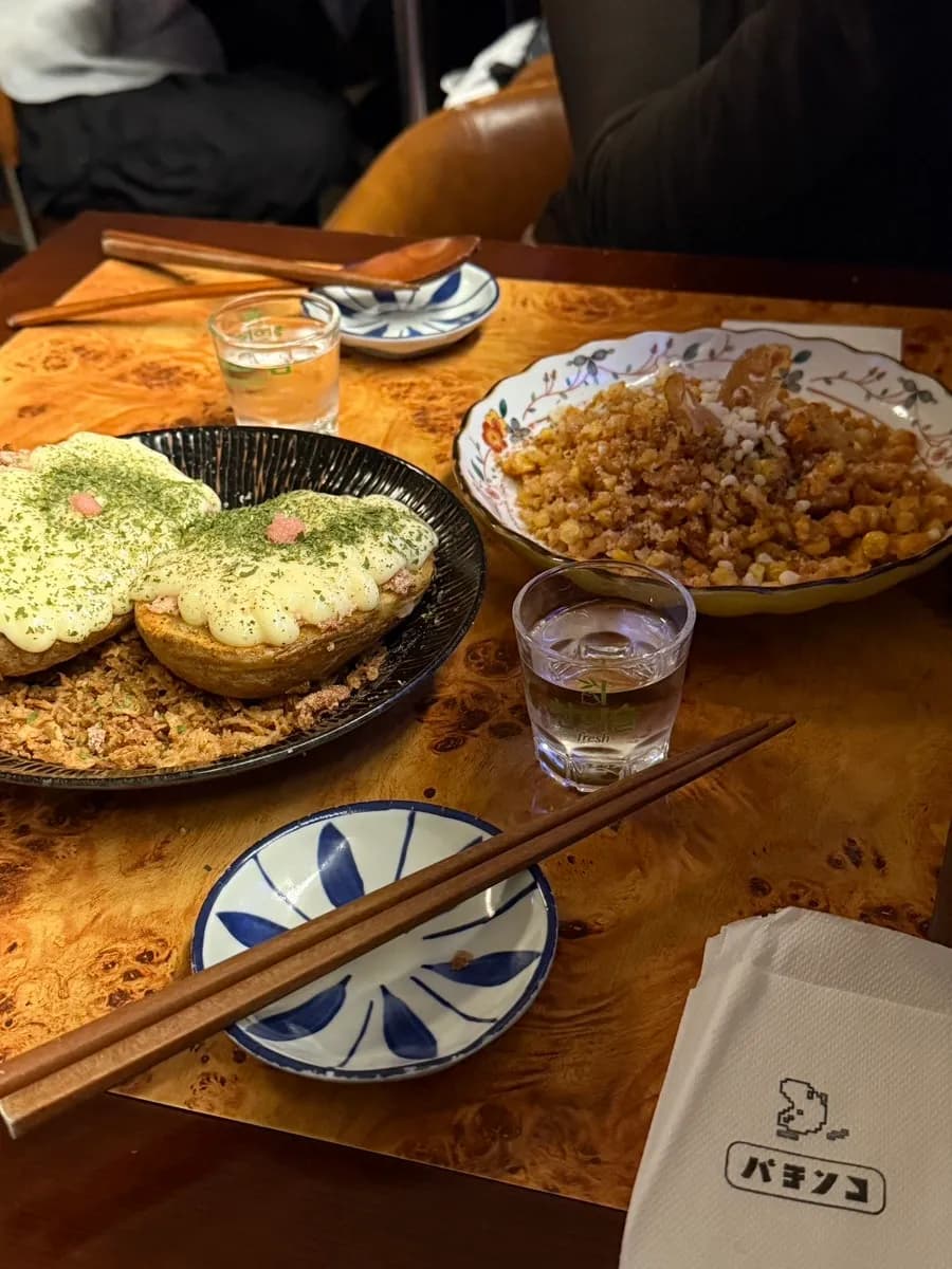 Myeongran jaga butter con patata y huevas de pollock en Pachinko