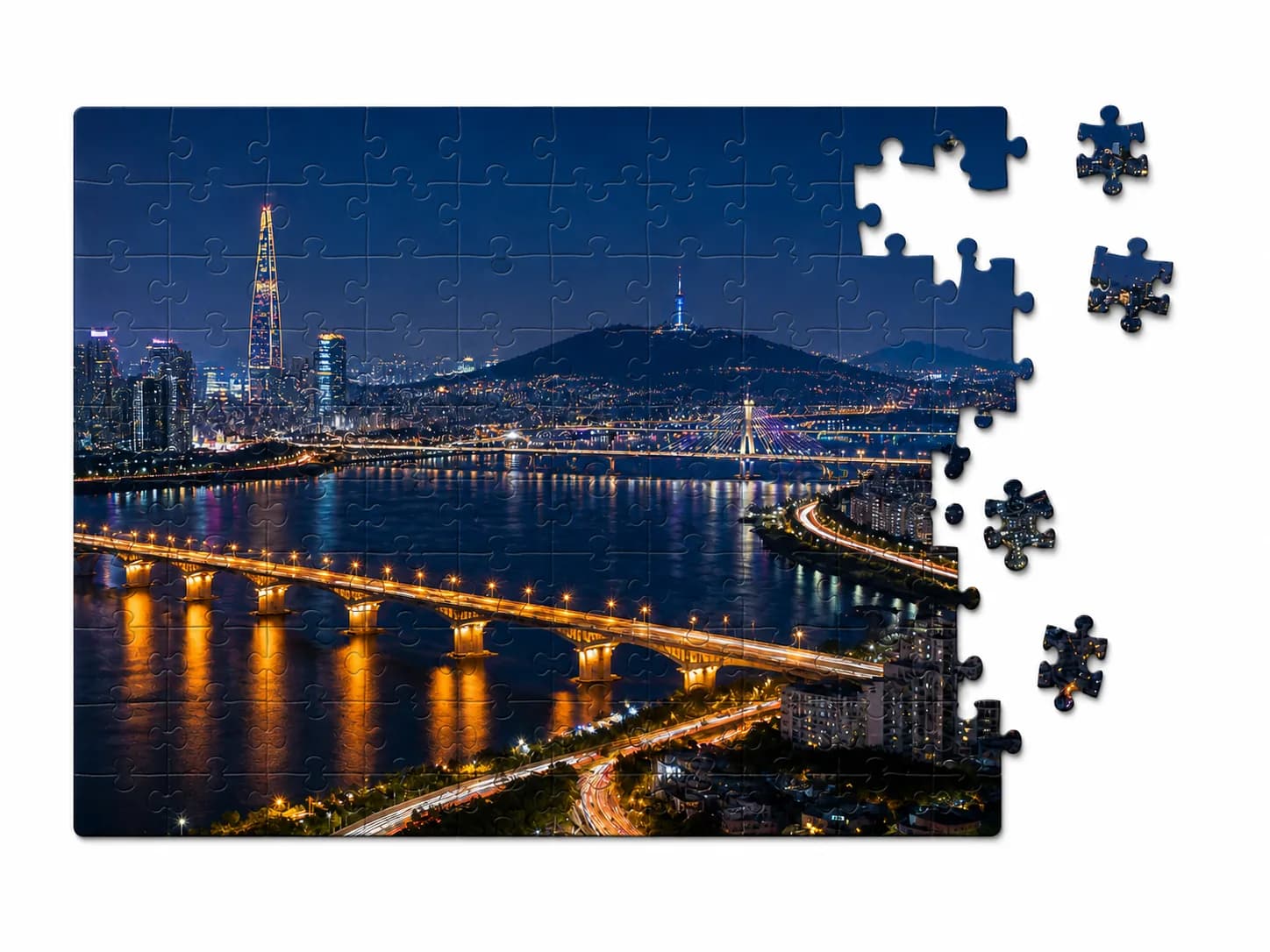 Preview of a travel puzzle made from a Seoul night photo