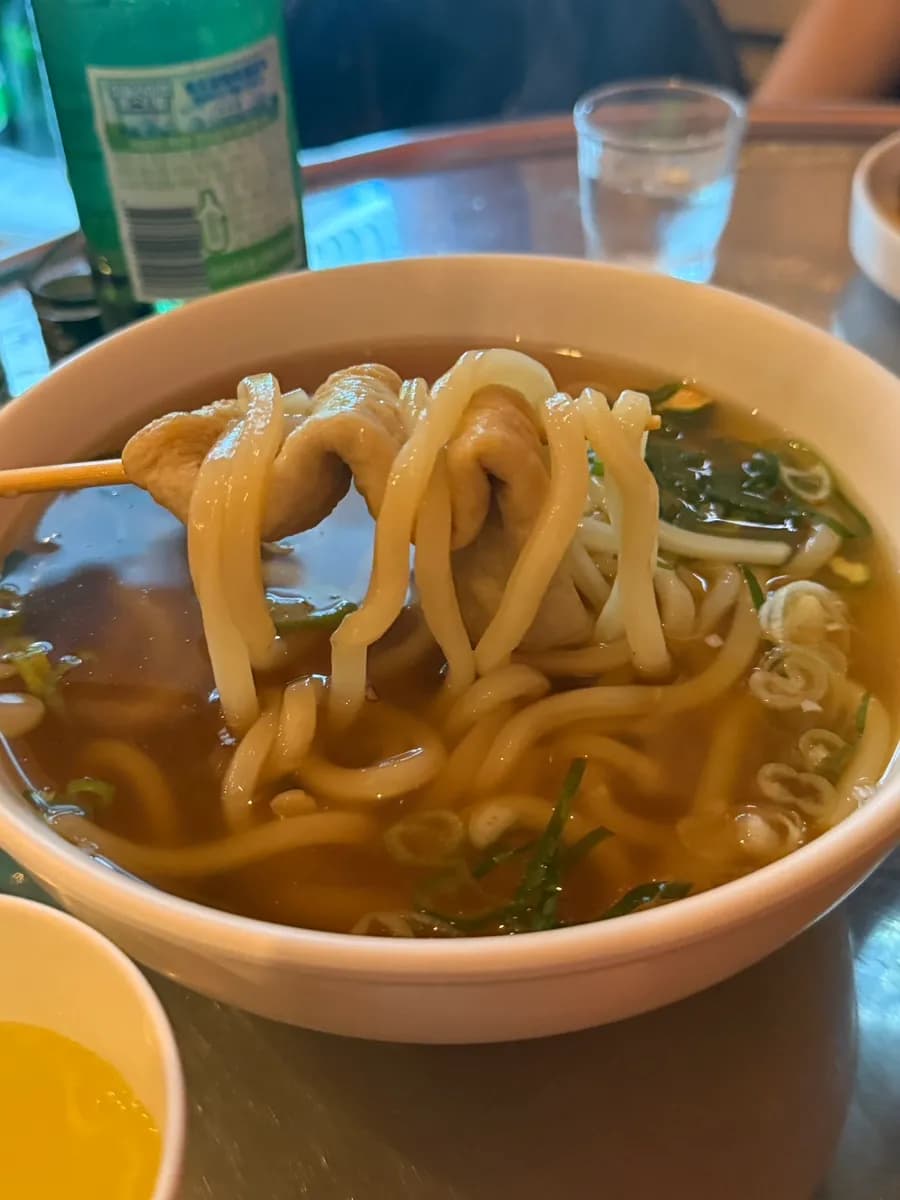 Pocha udon with skewered eomuk at Unchilgisam Itaewon