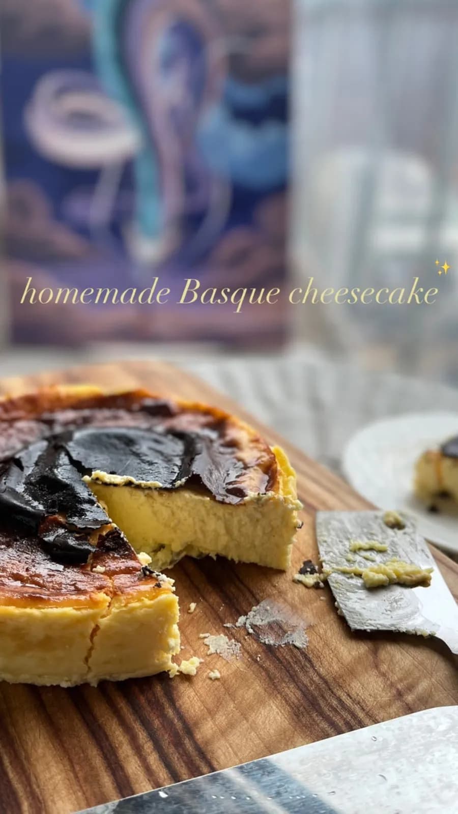 تجربة Jingni الأولى في صنع Homemade Basque Cheesecake