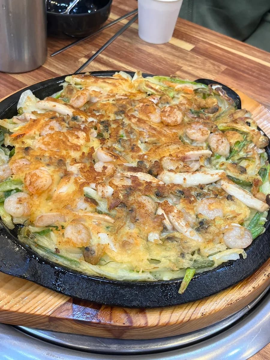 Nangman Jogae in Oido with clam kalguksu seafood pajeon and ocean view