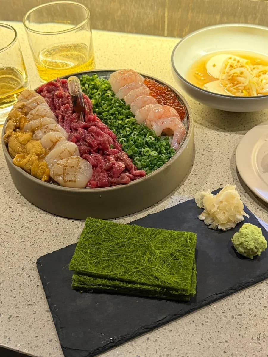 Ohap tandatangan di Dosaeng dengan gamtae, wasabi dan halia