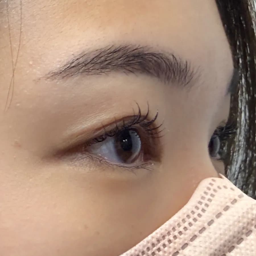 Hasil eyelash perm tanpa tersangkut kelopak mata ganda di Pink Lady Anyang
