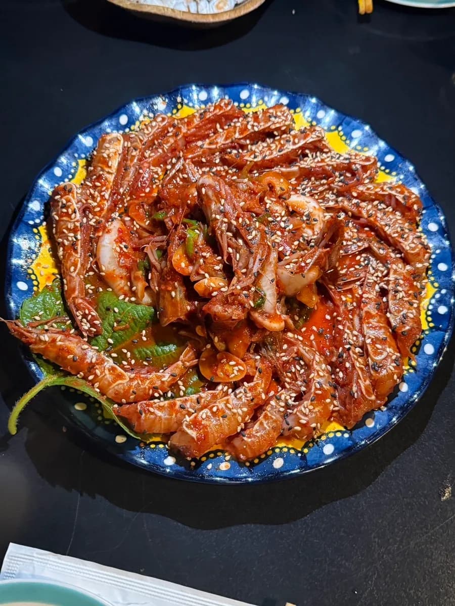 Barley shrimp ingredient explanation at Mukho Iyagi Gorae